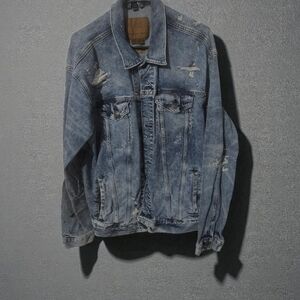 American Eagle Outfitters‎ Men's Blue Distressed Denim Jacket
